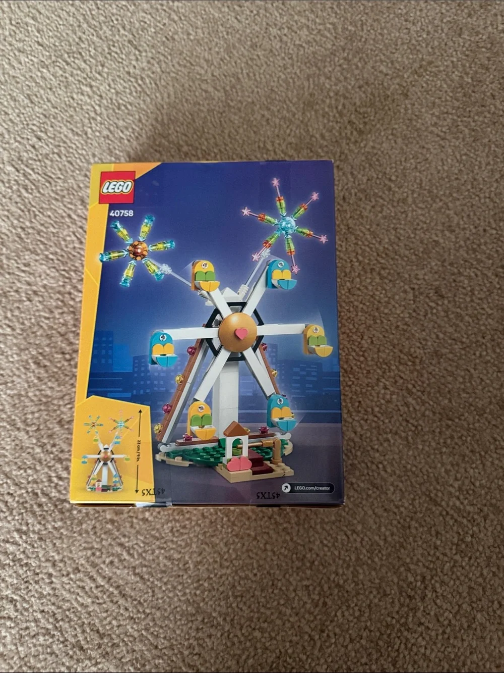Lego Creator Ferris Wheel with Bright Yellow, Blue and Pink Accents